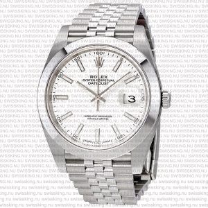 Rolex Datejust 41mm Jubillee SS White Dial Stick Markers - Image 6
