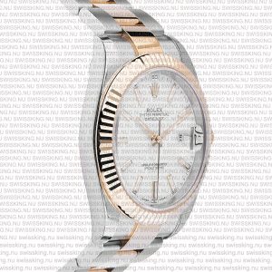 Rolex Datejust 41mm 18k 2-Tone Yellow Gold Flat Three Piece Links Fluted Bezel White Dial Stick Markers - Image 3