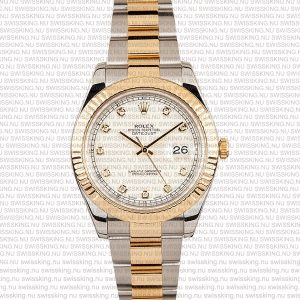 Rolex Datejust 41mm 18k 2-Tone White Dial Diamond Markers - Image 6