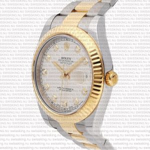 Rolex Datejust 41mm 18k 2-Tone White Dial Diamond Markers - Image 3