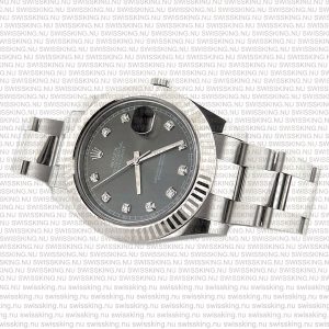 Rolex Datejust 41mm 18k White Gold Black Dial Diamond Markers - Image 7
