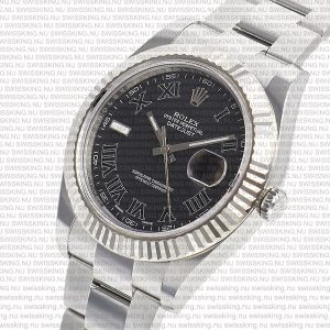 Rolex Datejust 41mm 18k White Gold Black Dial Roman Markers - Image 7