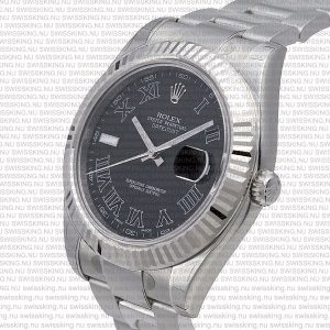 Rolex Datejust 41mm 18k White Gold Black Dial Roman Markers - Image 3