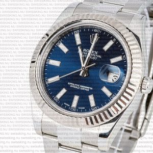 Rolex Datejust 41mm 18k White Gold Blue Dial Stick Markers - Image 4