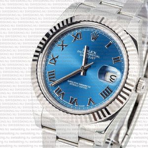 Rolex Datejust 41mm 18k White Gold Blue Dial Roman Markers - Image 3