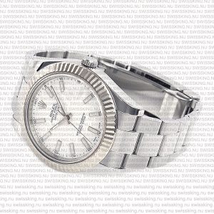 Rolex Datejust 41mm 18k White Gold White Dial Stick Markers - Image 4