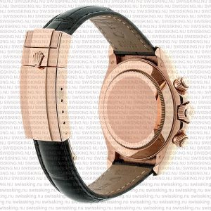 Rolex Cosmograph Daytona Rose Gold with Pink Dial Black Leather Band with Diamond Marks - Image 10
