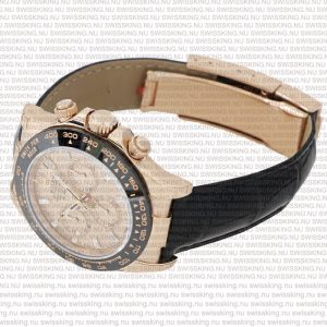 Rolex Cosmograph Daytona Rose Gold with Pink Dial Black Leather Band with Diamond Marks - Image 7