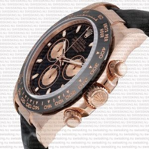 Rolex Cosmograph Daytona Rose Gold with Black Dial Rubber Band - Image 3