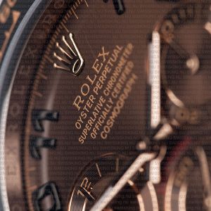 Rolex Cosmograph Daytona Rose Gold with Chocolate Arabic Dial Rubber Band - Image 3