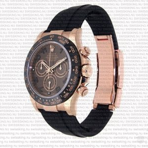 Rolex Cosmograph Daytona Rose Gold with Chocolate Arabic Dial Rubber Band - Image 8