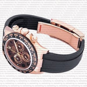 Rolex Cosmograph Daytona Rose Gold with Chocolate Arabic Dial Rubber Band - Image 7