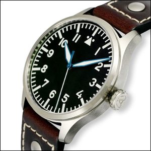 Steel Black Face Brown Leather